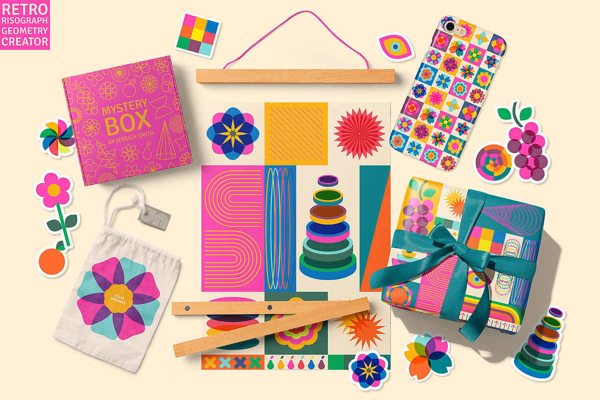 Retro Risograph Geometry Creator, an Object Graphic by Julia Dreams (Photo 3 of 10)