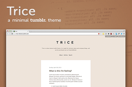 Trice ~ a minimal tumblr theme