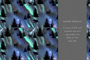 Aurora Borealis Seamless Pattern