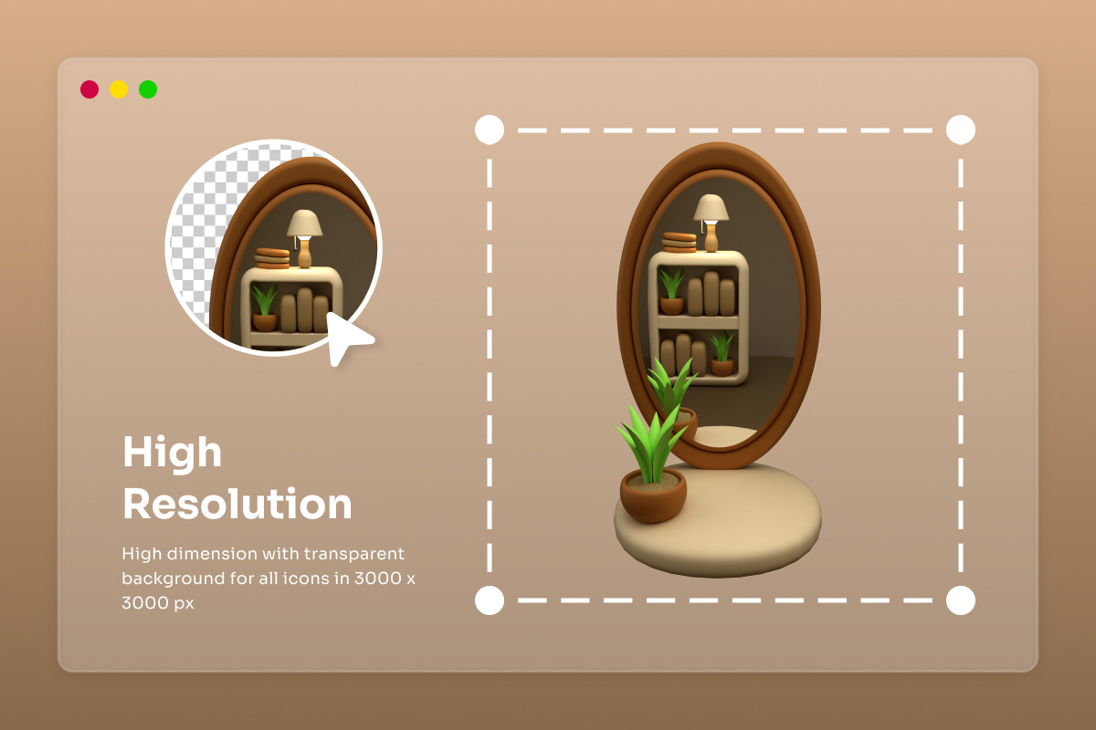 Furniture and Decor 3D Icon Set, a Decorative Illustration by twinstd (Photo 3 of 6)