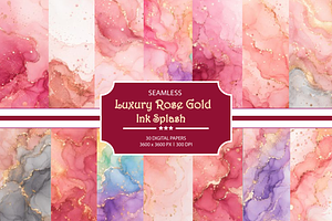 Luxury Rose Gold Ink Splash, a Texture Illustration by Printable Design Store
