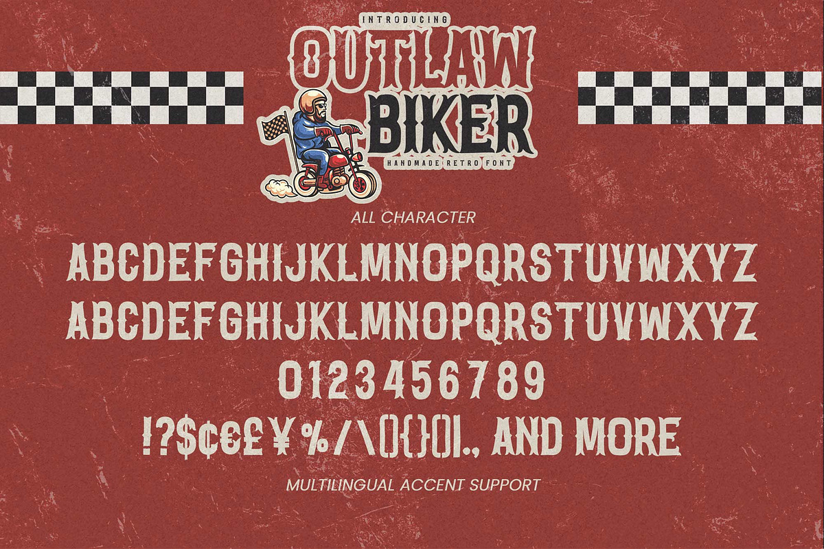Outlaw Biker – Handmade Retro Font, a Slab Serif Font by Gassstype (Photo 6 of 8)