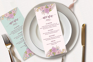 Roses Wedding Menu Template
