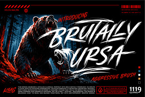 Brutally Ursa Typeface, a Script Font by alit design