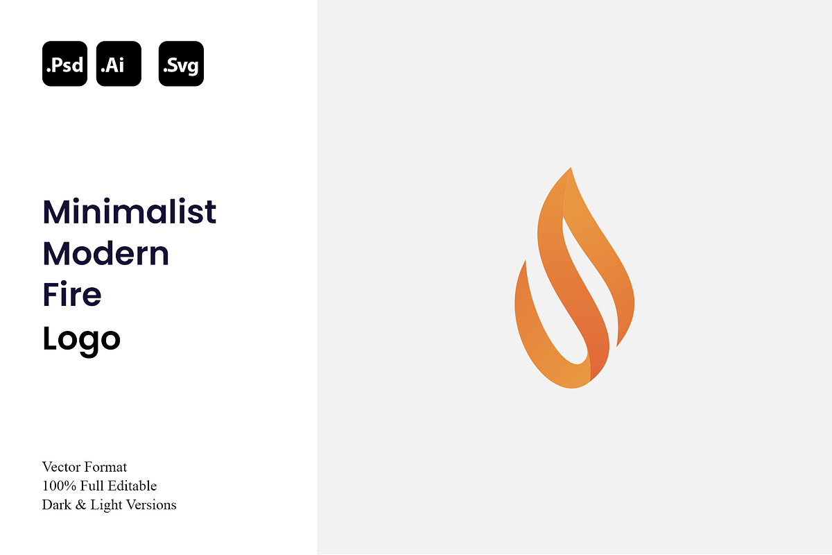 Minimalist Modern Fire Logo, a Branding & Logo Template by Luxury Logos (Photo 1 of 4)