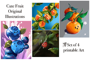 Cute Fruit Art Set 4 pics