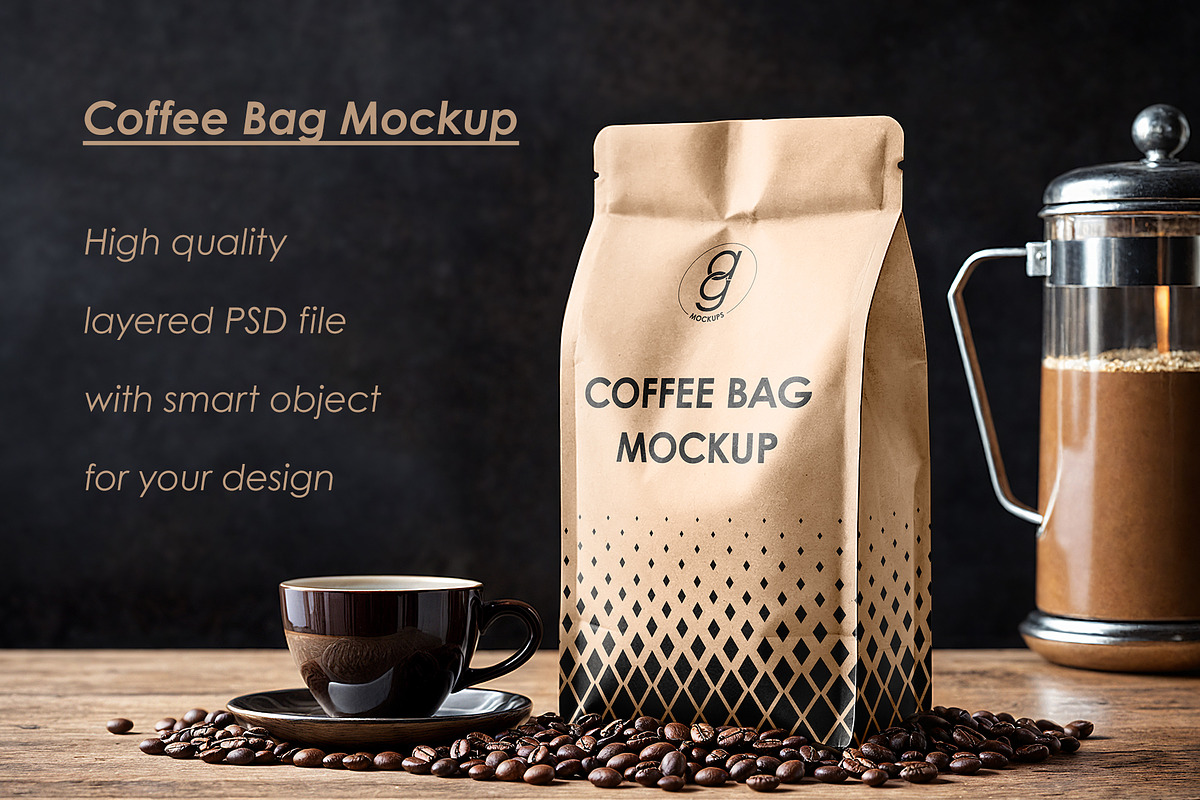 Coffee Bag Mockup, a Packaging Mockup by AG Mockups (Photo 1 of 3)
