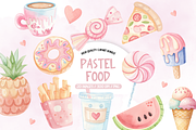 Watercolor Pastel Food Clipart, an Illustration by TatiMockup (Thumbnail 1 of 5)