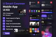U Smart Course Mobile App UI Kit, an UI Kit Template by Pixel Blend (Thumbnail 1 of 7)