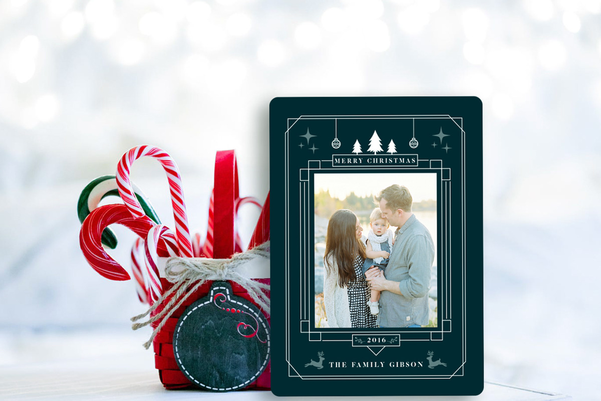 Holiday photo card art deco, a Card Template by Woow Party
