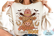 Moo I Mean Boo Highland Cow PNG, a Seasonal Illustration by Daily.Designs (Thumbnail 2 of 5)