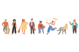 Stylized group people concept, a Person Illustration by Lemberg Vector