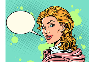 Pop Art Retro The woman looks at you, a Person Illustration by studiostoks