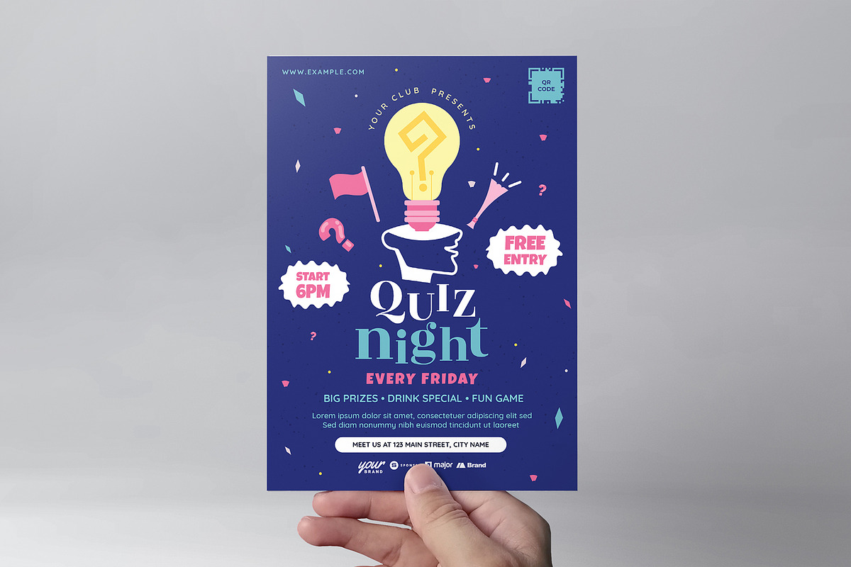 Quiz Trivia Night Flyer Template, a Flyer Template by BrandPacks