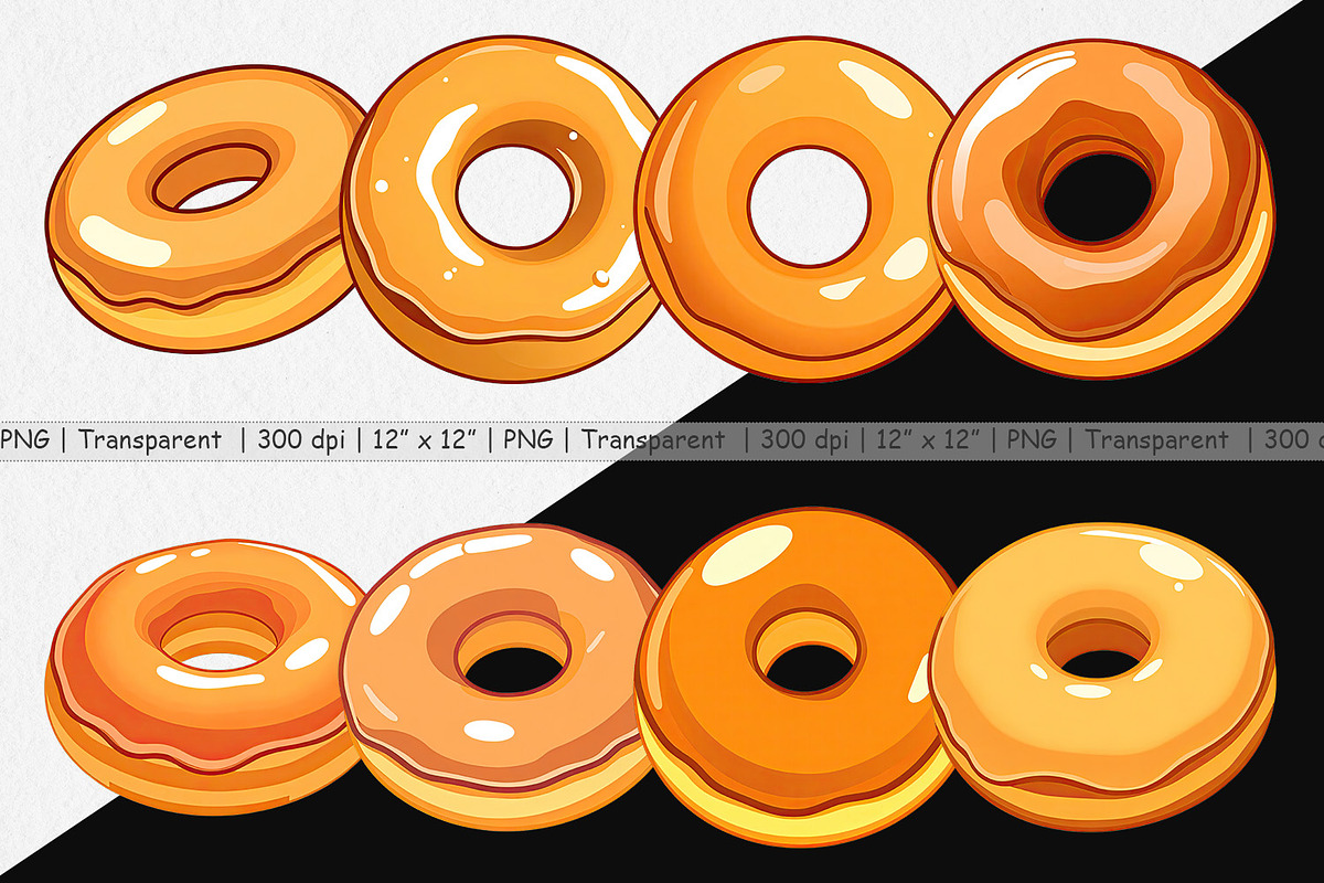 Glazed Donut Clipart, a Graphic by Artnoy (Photo 2 of 5)