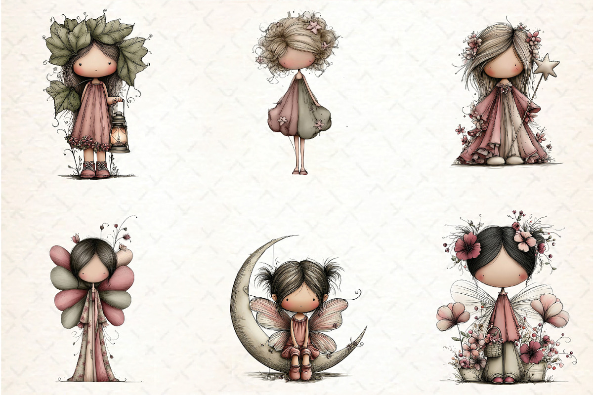 Whimsical Fairy Clipart Bundle, an Illustration by DreamCafeArt (Photo 3 of 8)
