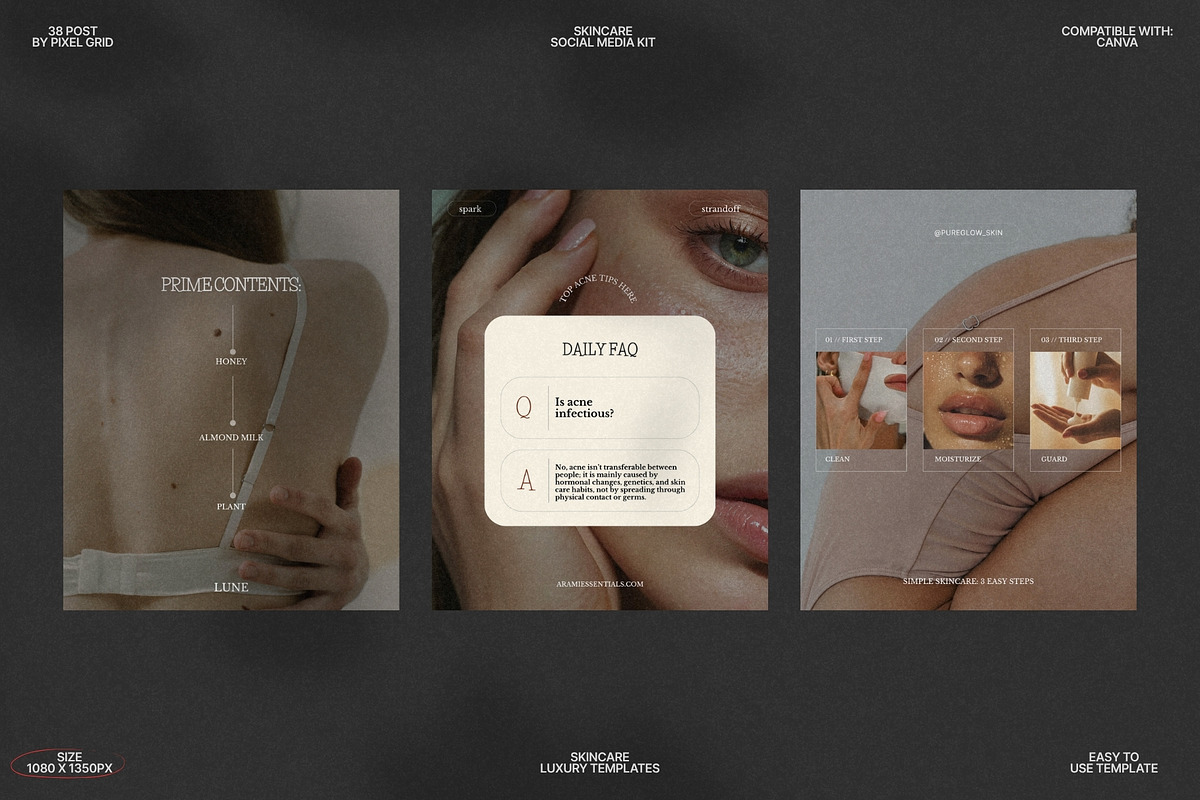 Aesthetic Skincare Post Templates preview 8