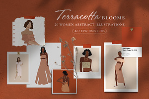 Terracotta Blooms Illustrations