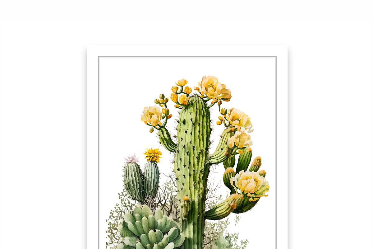 Saguaro Cactus Art, 2 Cactus Bundle, an Illustration by mollyli.ai (Photo 3 of 7)