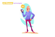 Old man vs Technologies AI, a Technology Illustration by VectorVision (Thumbnail 5 of 5)