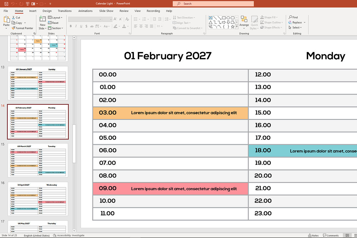 CALENDAR 2027 PowerPoint Template, a Presentation Template by ...