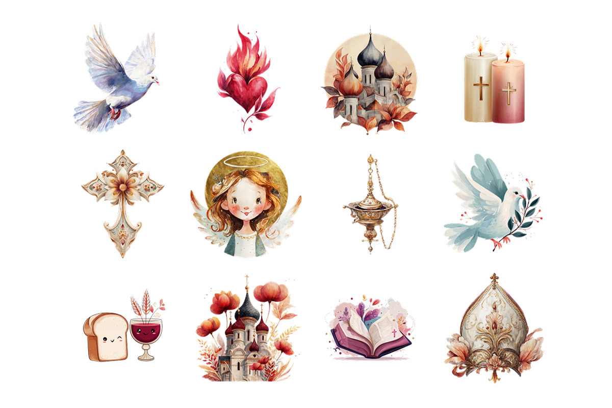 Watercolor Faith Clipart Bundle, a Decorative Illustration by InkyQueenArt (Photo 5 of 7)