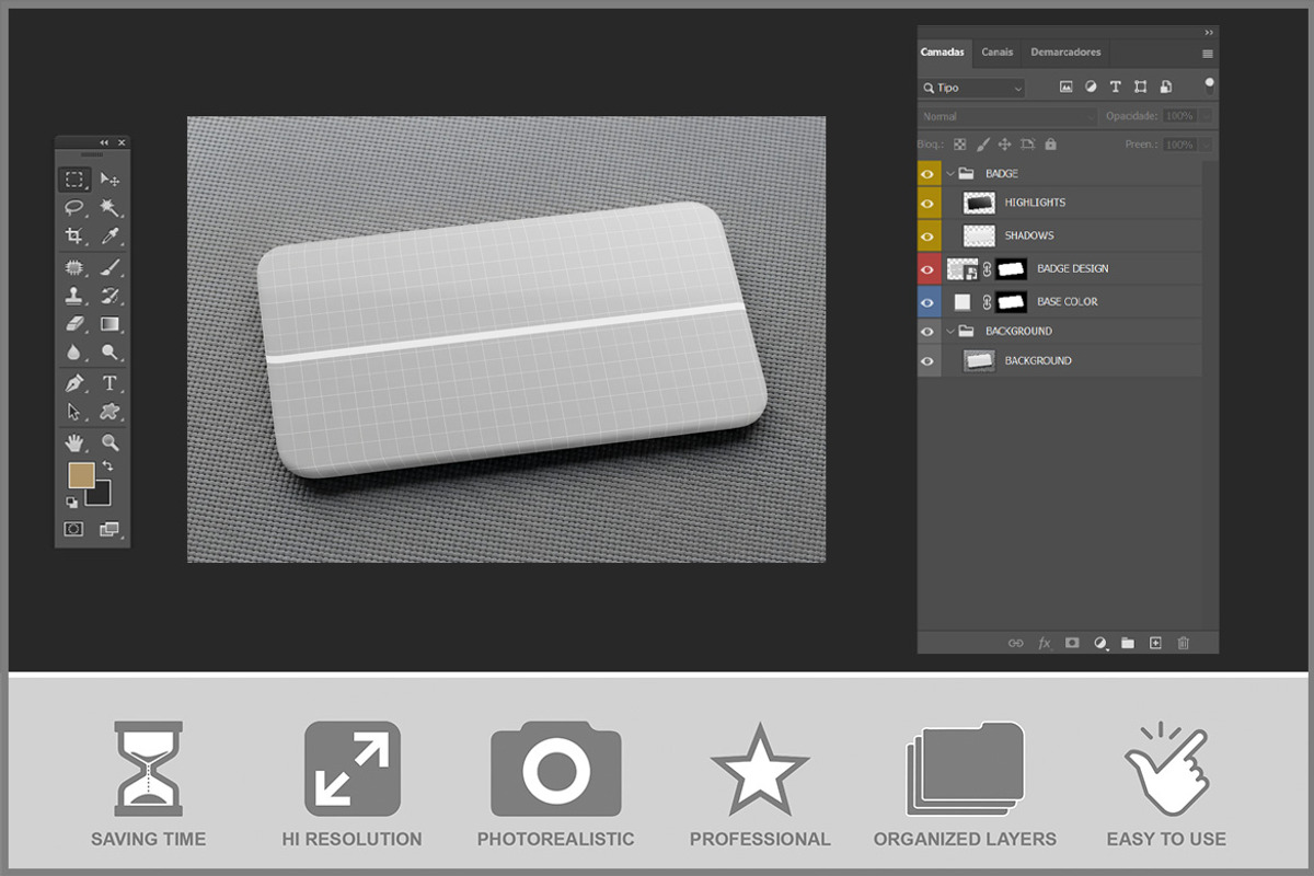 Rectangular Name Badge Mockup PSD, a Product Mockup by Bruno's Shop (Photo 3 of 4)