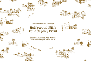 Hollywood Hills Seamless Pattern Set