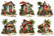 Whimsical Summer Beach Hut Clipart, an Illustration by Craft Nest (Thumbnail 3 of 12)