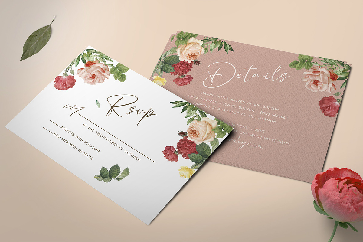 Islamic Flowers Invitation Set preview 3