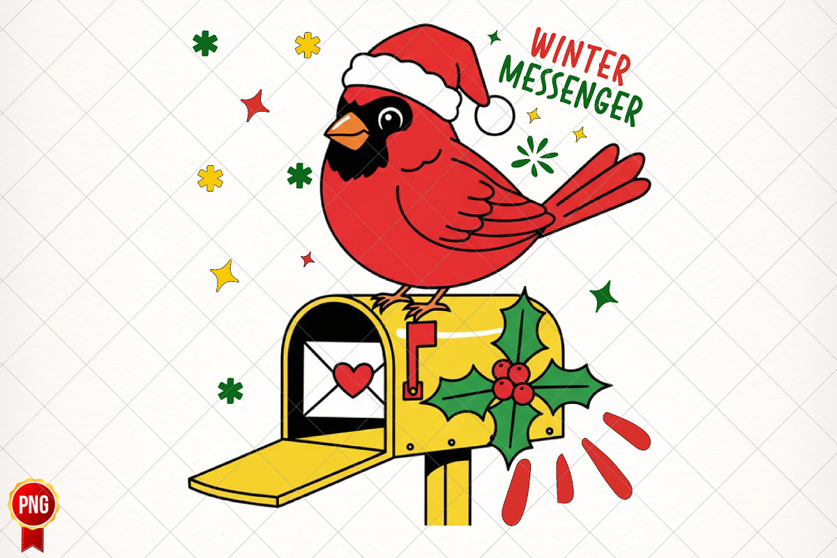 Christmas Cardinal Winter PNG, an Illustration by SinaCreation (Photo 1 of 7)