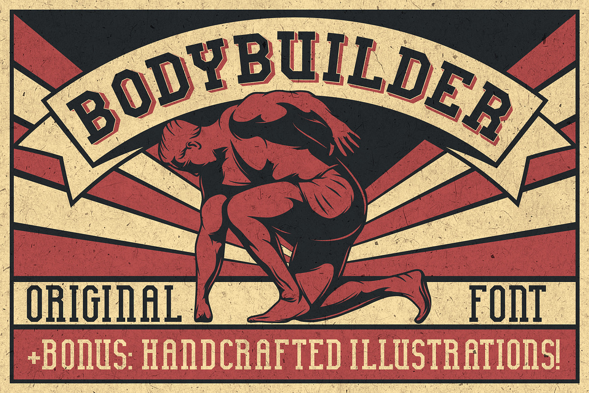 Bodybuilder Layered Font preview 3