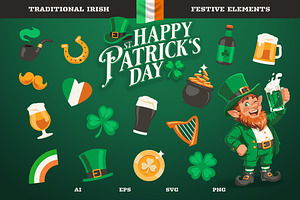 St Patricks Day Festive Elements