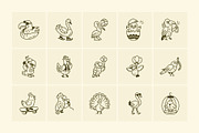 Animated Bird Doodle Art Set, an Outline Icon by Vectors Market (Thumbnail 4 of 5)