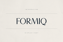 Formiq - elegant display font