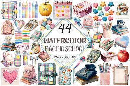 Preppy Back to School Clipart Bundle