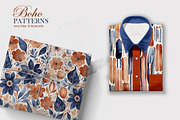 Boho Patterns, blue and terracotta, a Pattern Graphic by L- design studio (Thumbnail 6 of 6)