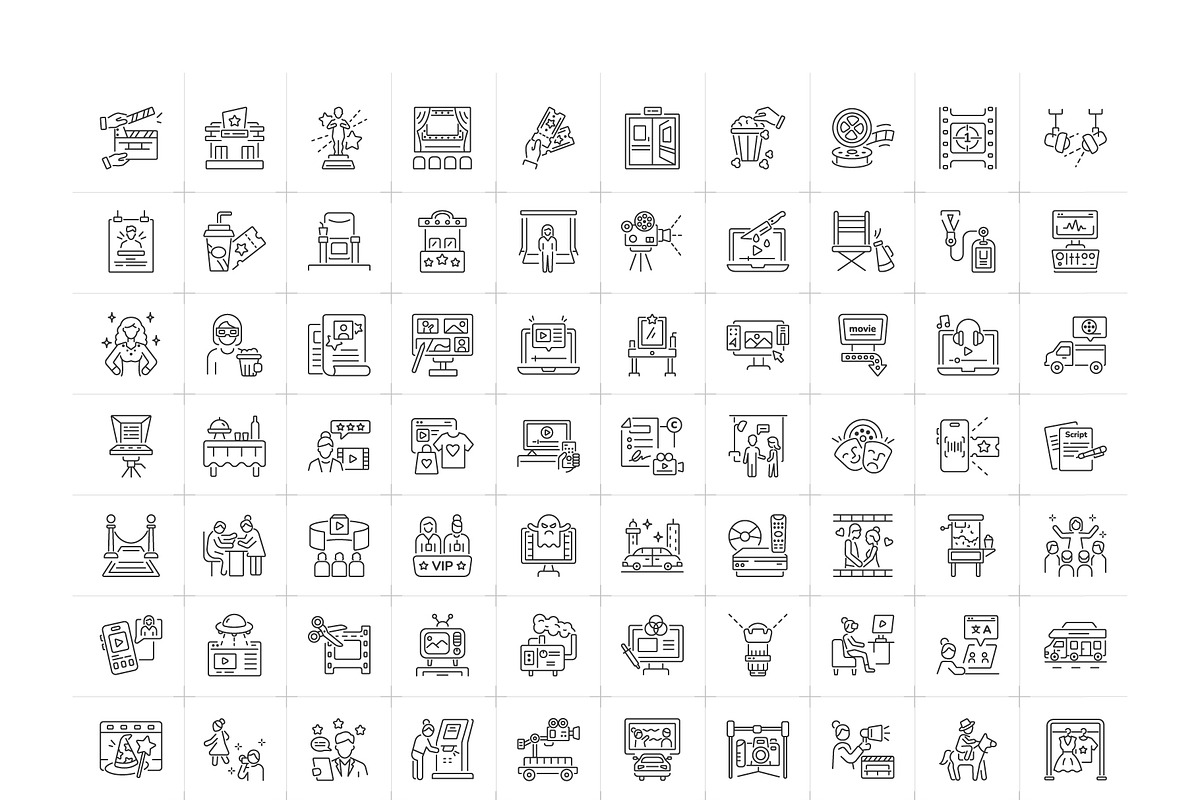Movie and Theater Icon Set, an Outline Icon by Prosymbols (Photo 5 of 5)