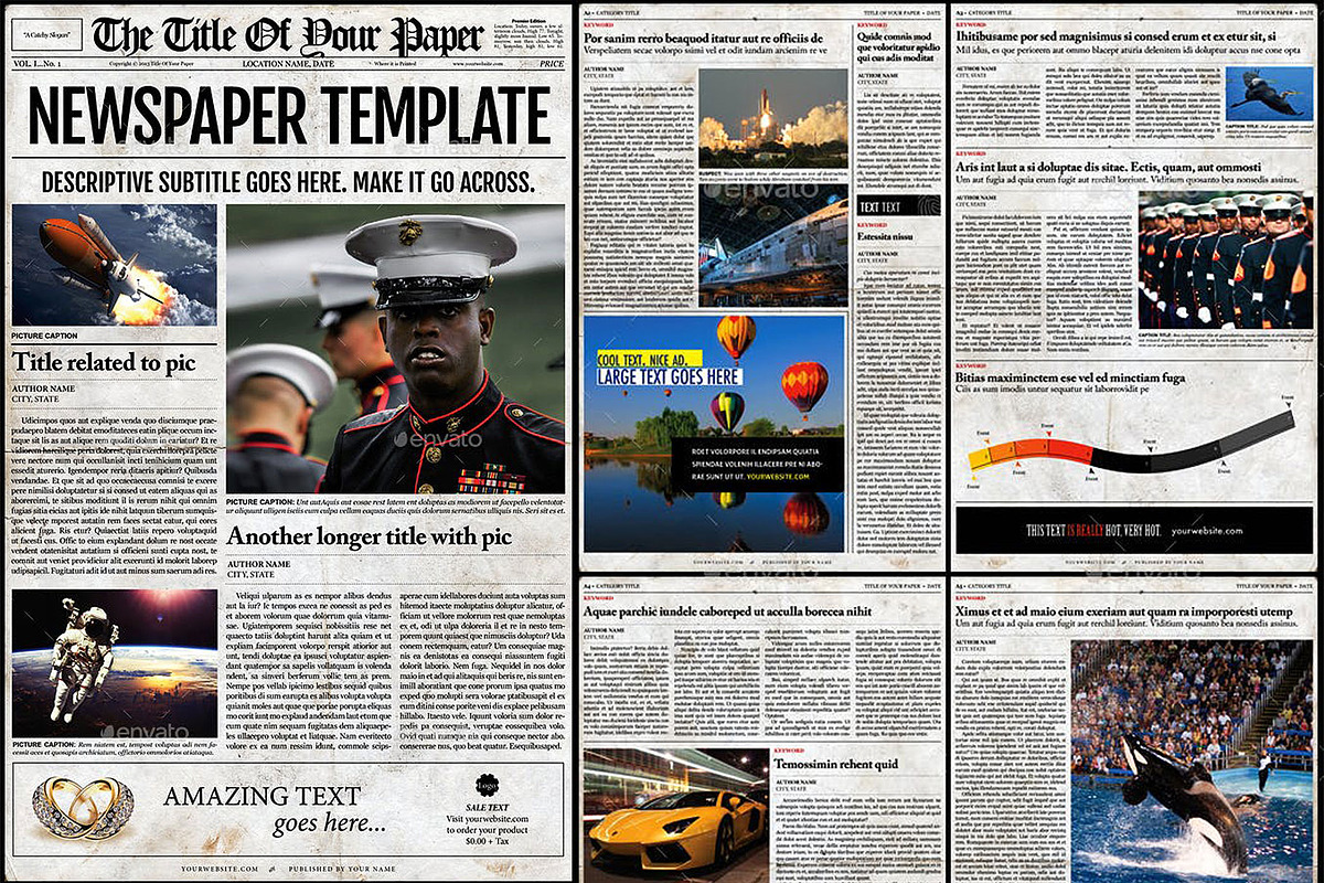 Old Style Newspaper Template, a Magazine Template by Newspaper Templates (Photo 1 of 11)