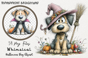 Whimsical Halloween Dog Clipart