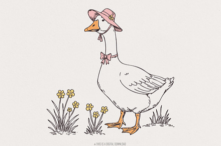 Spring Silly Goose PNG Digital, an Illustration by SharpMarketplace