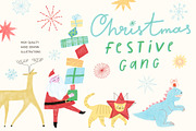 Christmas Festive Gang, a Seasonal Illustration by Annakniaz (Thumbnail 1 of 15)
