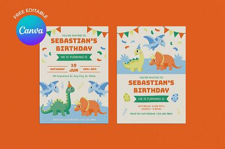 Dinosaur Birthday Invitation