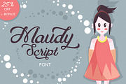 Maudy Script + Bonus, a Script Font by ianmikraz (Thumbnail 1 of 5)