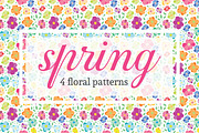 Spring - 4 floral patterns, a Pattern Graphic by birrddy (Thumbnail 1 of 4)