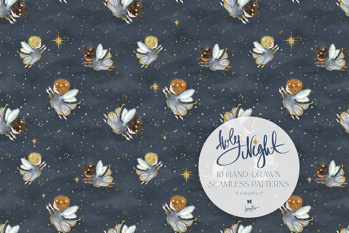 Nativity Christmas Family Patterns, a Pattern Graphic by KaramfilaS (Photo 6 of 14)