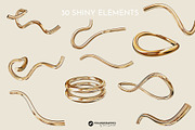 Golden Flow Abstract 3D Elements, an Object Graphic by Youandigraphics (Thumbnail 9 of 15)