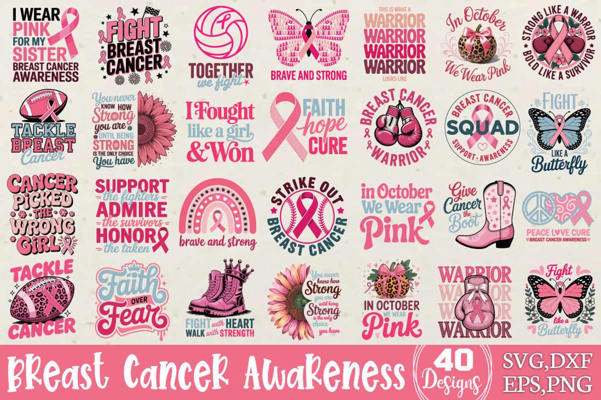 Breast Cancer Awareness Svg Bundle, an Object Graphic by DollarSmart
