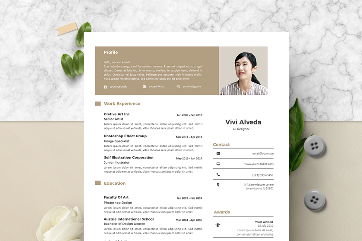 Vol.47 Resume & CV Template, a Resume Template by Hito Graphic (Photo 2 of 8)