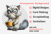Whimsical Funny Cat Clipart, an Illustration by Dream Creation (Thumbnail 6 of 6)